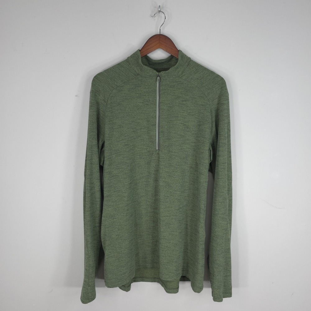 Lululemon Pullover Mens XL Green Surge Warm 1/2 Zip Performance Jogging Stretch